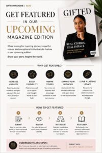 Get Featured in Gifted Magazine’s Upcoming Edition